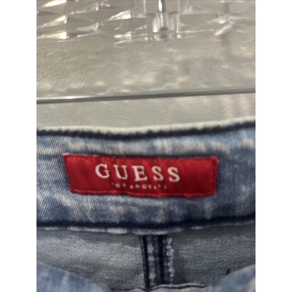 Guess LA Jeans Women's US 28 Red White Blue Side Stripe Metal Triangle Red tag - Picture 3 of 6